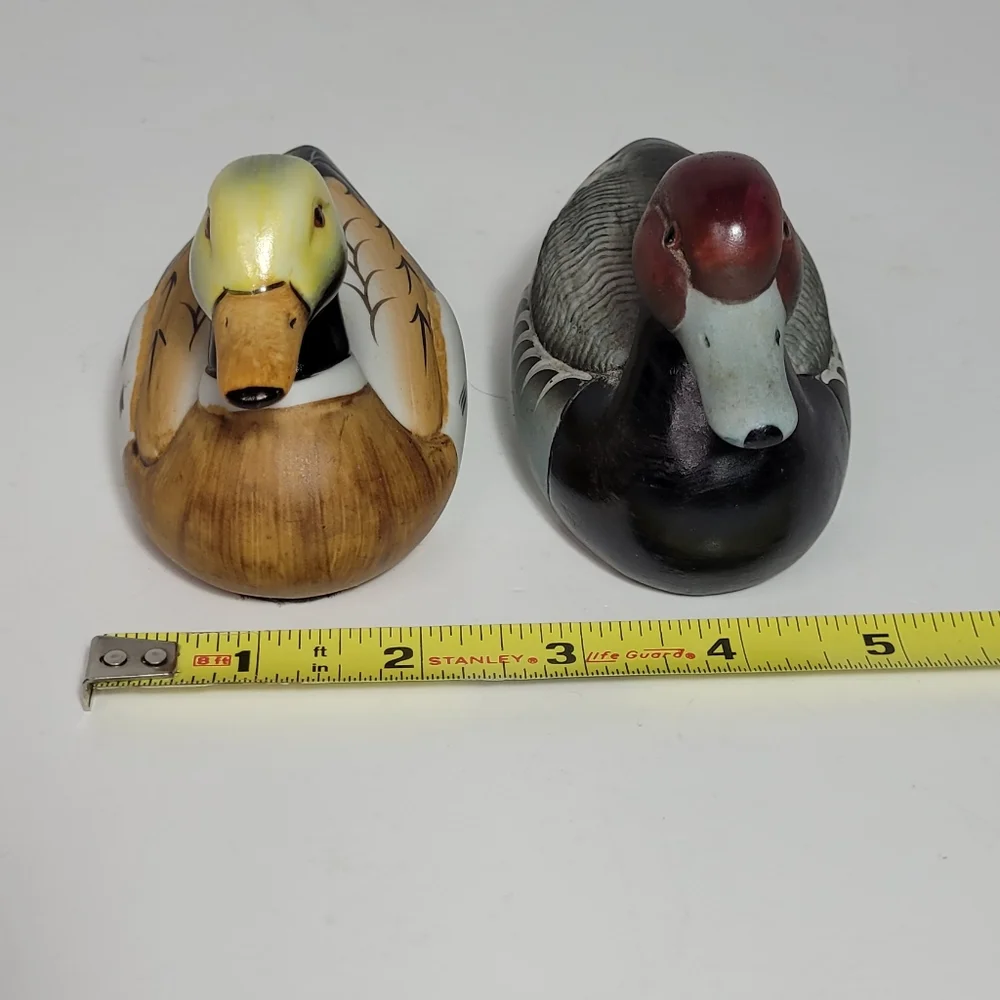 Two Beautifully Handpainted Small Porcelain Duck Figures Vintage RARE